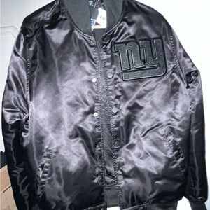 PRO STANDARD NEW YORK GIANTS TRIPLE BLACK SATIN JACKET